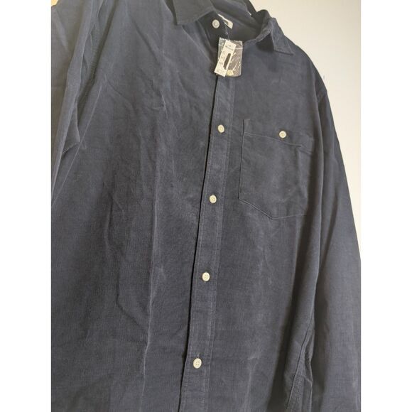 Madewell Men's Large Dark Navy Fine-Wale Corduroy Button-Up Shirt NWT NY110 - Picture 6 of 11